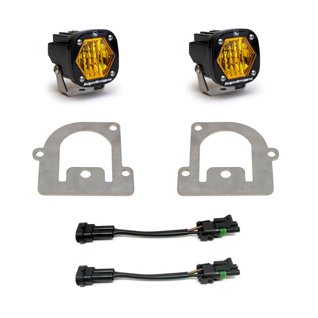 Baja Designs 21+ Ford Bronco Sport S1 WC LED Fog Pocket Light Kit - Amber-tuningsupply.com