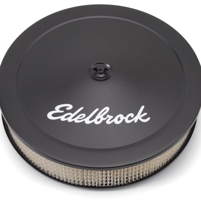 Edelbrock Air Cleaner Pro-Flo Series Round Steel Top Paper Element 14In Dia X 3 75In Dropped Base-tuningsupply.com