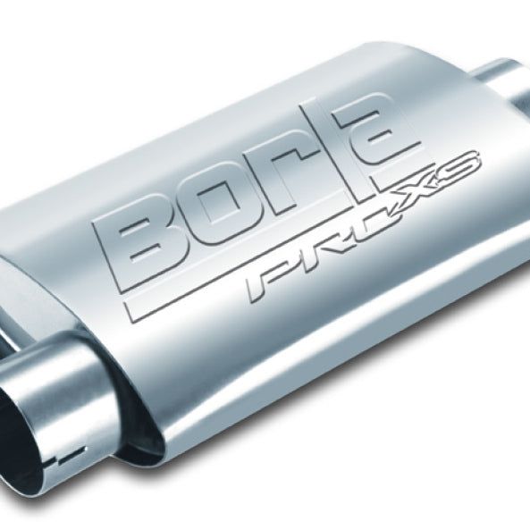 Borla Universal Center/Offset Oval 2in Tubing 14in x 4.25in x 7.88in PRO-XS Notched Muffler-tuningsupply.com