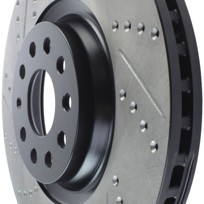 StopTech Slotted & Drilled Sport Brake Rotor-Brake Rotors - Slot & Drilled-Stoptech-STO127.33144R-SMINKpower Performance Parts