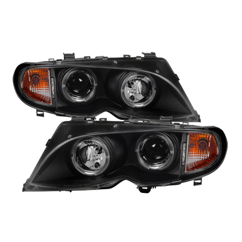 Spyder BMW E46 3-Series 02-05 4DR Projector Headlights 1PC LED Halo Blk PRO-YD-BMWE4602-4D-AM-BK-Headlights-SPYDER-SPY5042415-SMINKpower Performance Parts