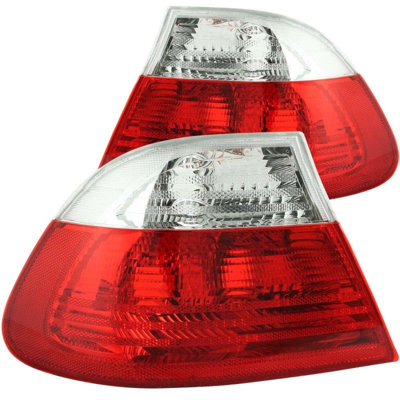 ANZO 2000-2003 BMW 3 Series E46 Taillights Red/Clear-tuningsupply.com