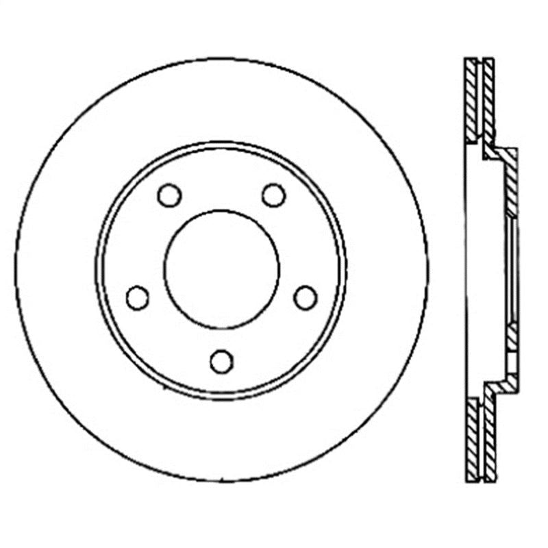 StopTech Power Slot 05-10 Mustang V6/4.0L / GT V8-4.6L Rear Right Slotted Rotor-Brake Rotors - Slotted-Stoptech-STO126.61087SR-SMINKpower Performance Parts