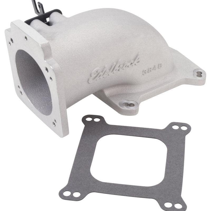 Edelbrock Low Profile Intake Elbow 90mm Throttle Body to Square-Bore Flange As-Cast Finish-tuningsupply.com