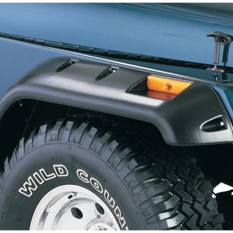 Bushwacker 87-95 Jeep Wrangler Cutout Style Flares 4pc Cutting Optional Not Renegade - Black-tuningsupply.com