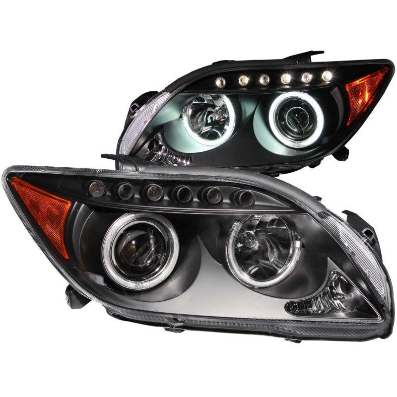 ANZO 2005-2010 Scion Tc Projector Headlights w/ Halo Black (CCFL)-tuningsupply.com