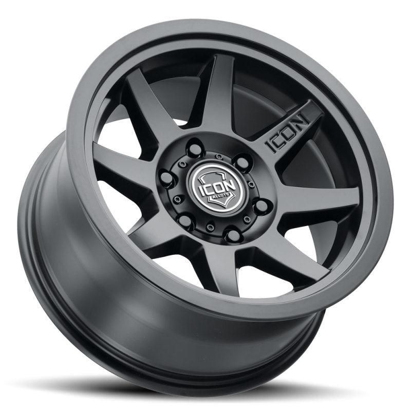 ICON Rebound 17x8.5 6x5.5 0mm Offset 4.75in BS 106.1mm Bore Satin Black Wheel-tuningsupply.com