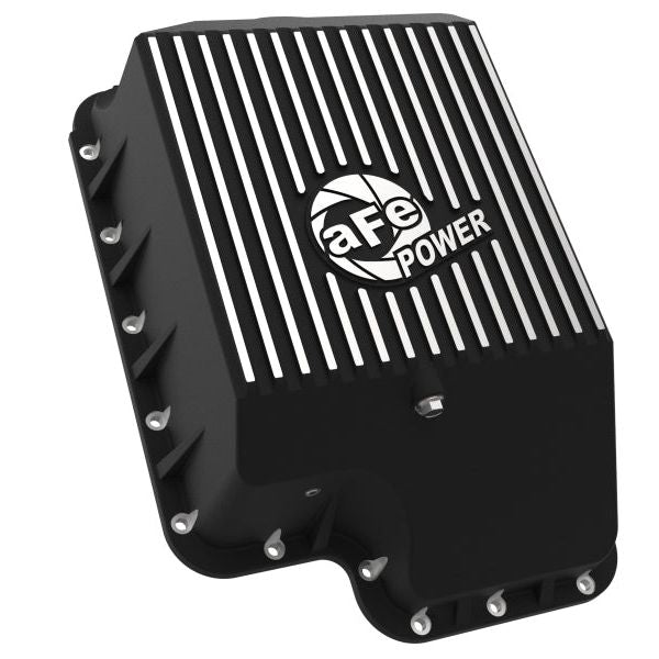 afe Transmission Pan (Black); Ford Diesel Trucks 03-10 V8-6.0/6.4L (td)-tuningsupply.com