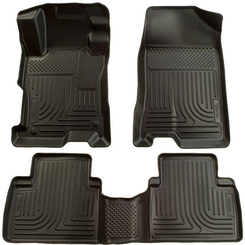 Husky Liners 09-12 Toyota Corolla/Matrix/Pontiac Vibe (FWD) WeatherBeater Combo Black Floor Liners-tuningsupply.com