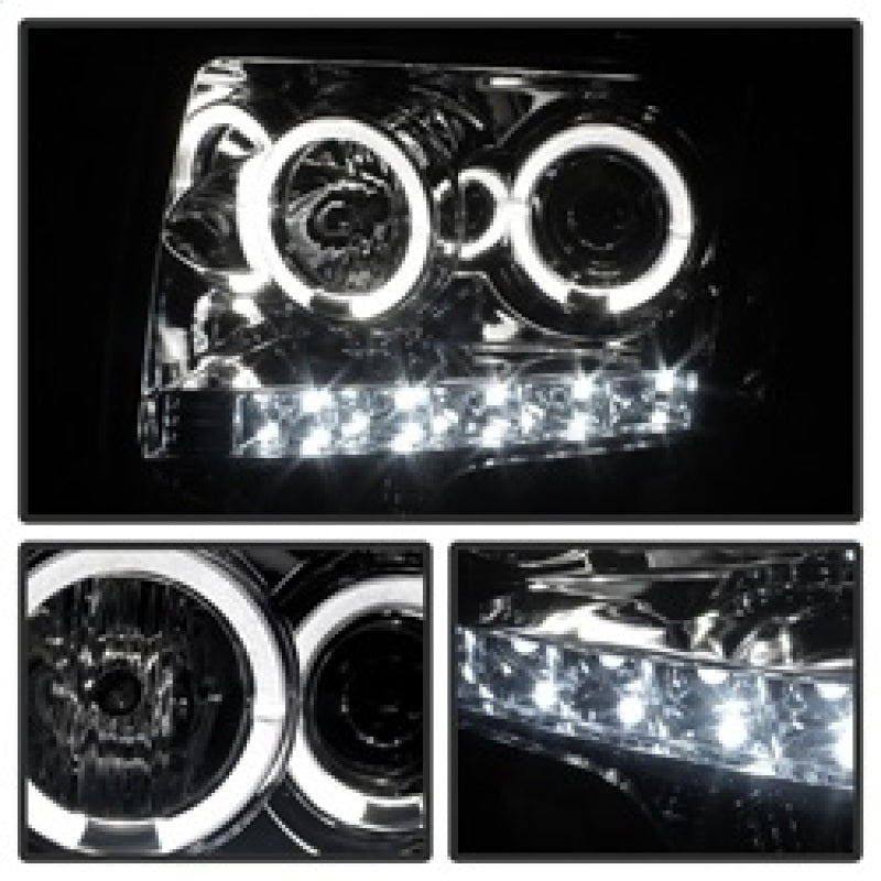 Spyder Ford F150 09-14 Projector Headlights Halogen Model- LED Halo LED Smke PRO-YD-FF15009-HL-SM-Headlights-SPYDER-SPY5010254-SMINKpower Performance Parts