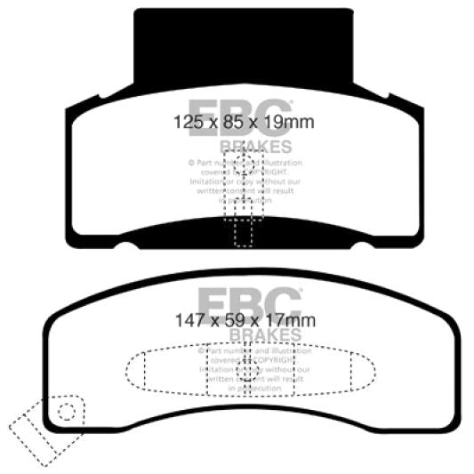 EBC 92-99 Chevrolet C30 DRW Yellowstuff Front Brake Pads-tuningsupply.com