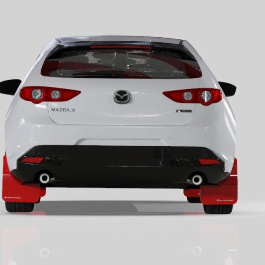 Rally Armor 19-22 Mazda3 GT Sport Hatch Black UR Mud Flap w/ Red Logo-Mud Flaps-Rally Armor-RALMF61-UR-BLK/RD-SMINKpower Performance Parts