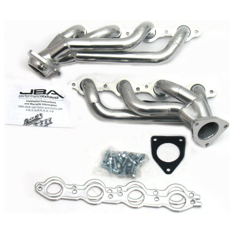 JBA 02-13 GM Truck 4.8L/5.3L LS Silver Ctd Cat4Ward Header-tuningsupply.com