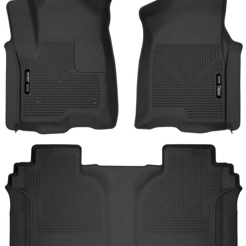 Husky Liners 19-23 Chevrolet Silverado 1500 CC X-Act Contour Front & Second Seat Floor Liners-tuningsupply.com