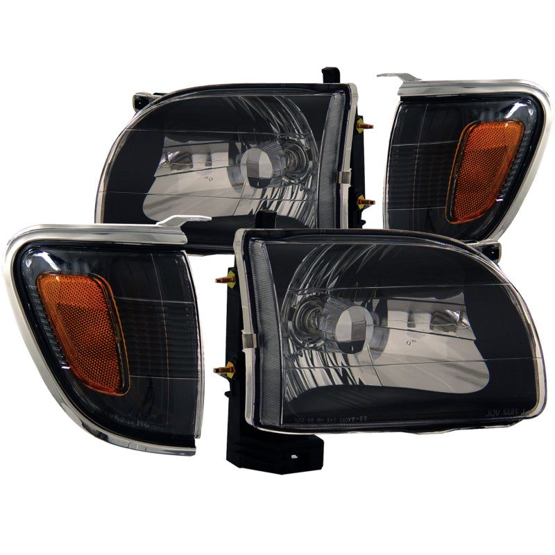 ANZO 2001-2004 Toyota Tacoma Crystal Headlights Black-tuningsupply.com