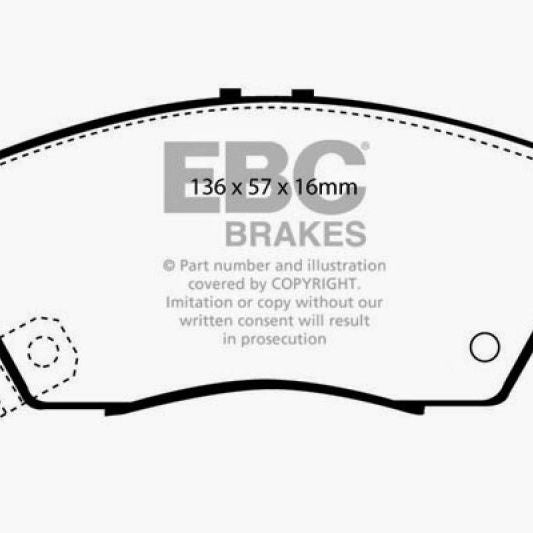 EBC 12 Acura ILX 1.5 Hybrid Greenstuff Front Brake Pads-tuningsupply.com