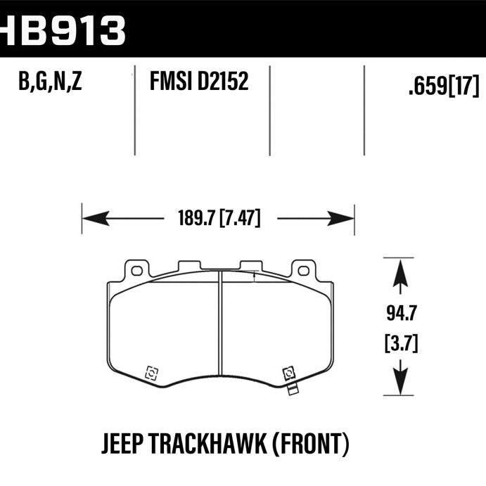 Hawk 18-19 Jeep Grand Cherokee Trackhawk HP+ Front Brake Pads-tuningsupply.com