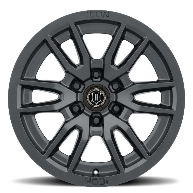 ICON Vector 6 17x8.5 6x135 6mm Offset 5in BS 87.1mm Bore Satin Black Wheel-tuningsupply.com