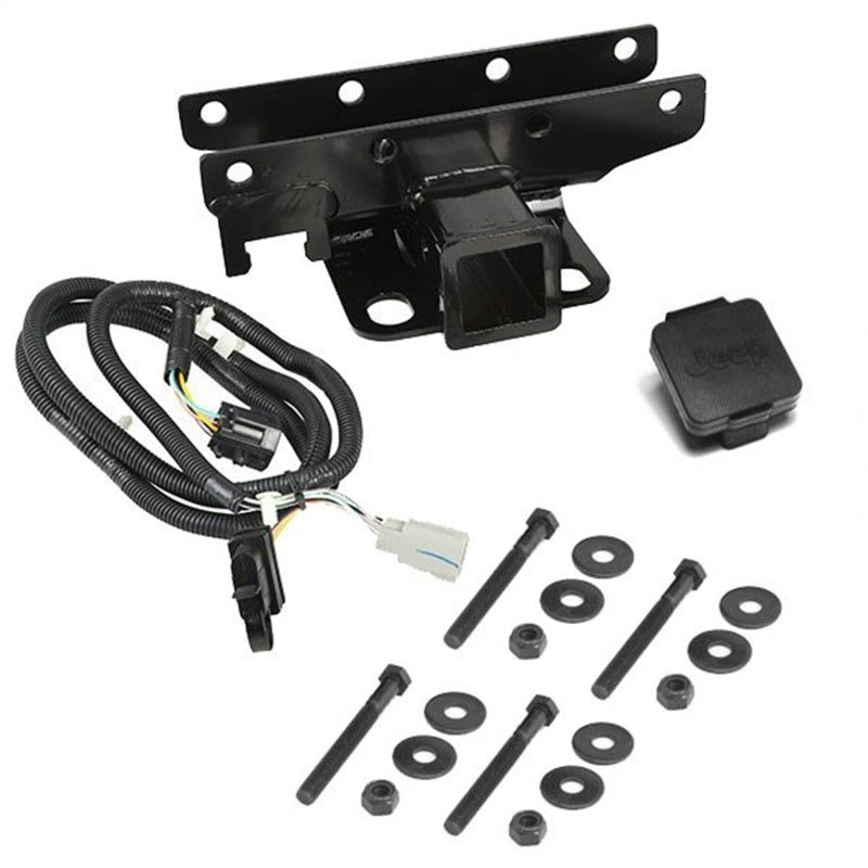 Rugged Ridge Receiver Hitch Kit Jeep Logo 07-18 Jeep Wrangler-Hitch Accessories-Rugged Ridge-RUG11580.52-SMINKpower Performance Parts