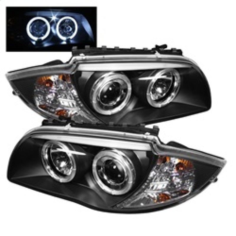 Spyder BMW E87 1-Series 08-11 Projector Headlights LED Halo Black High H1 Low H7 PRO-YD-BMWE87-HL-BK-Headlights-SPYDER-SPY5008985-SMINKpower Performance Parts