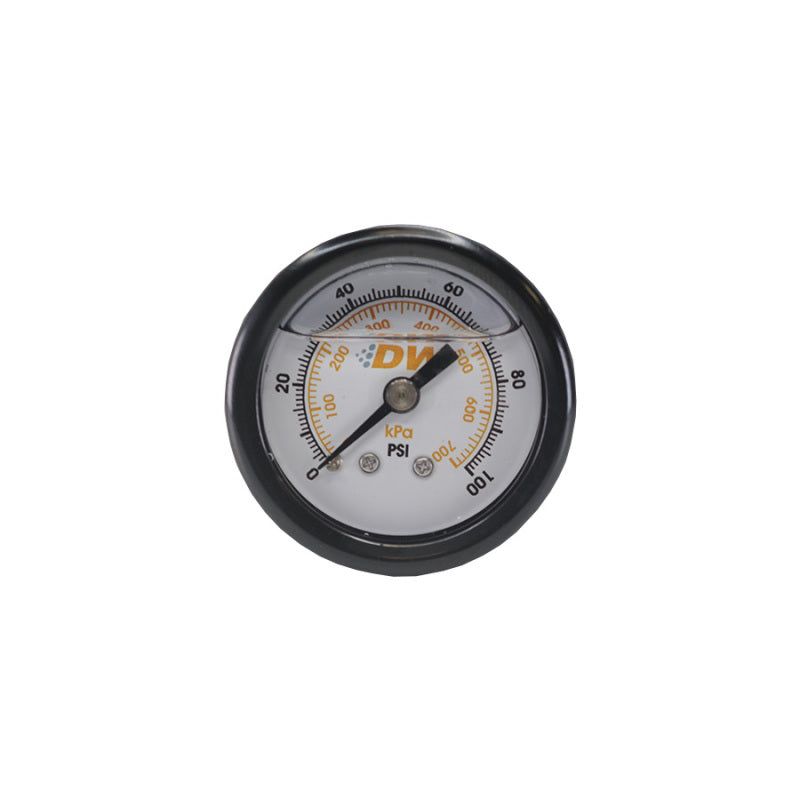 DeatschWerks 0-100 PSI 1/8in NPT Mechanical Fuel Pressure Gauge 1.5in Diameter Black Housing-tuningsupply.com