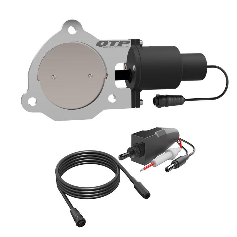 QTP 3.5in Bolt-On QTEC Electric Cutout Valve - Single-Exhaust Cutouts-QTP-QTPQTEC35-SMINKpower Performance Parts