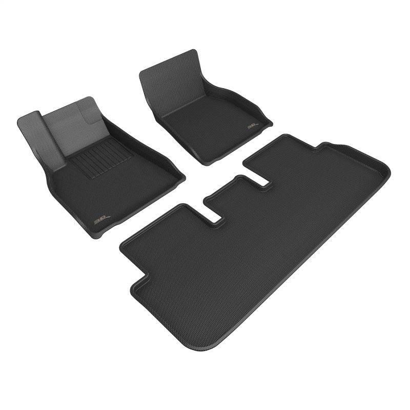 3D MAXpider 21-22 Tesla Model S Kagu 1st & 2nd Row Floormats - Black-tuningsupply.com