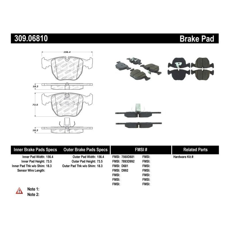 StopTech Performance 00-04 BMW M5 E39 / 00-06 X5 / 03-05 Range Rover HSE Front Brake Pads-Brake Pads - Performance-Stoptech-STO309.06810-SMINKpower Performance Parts