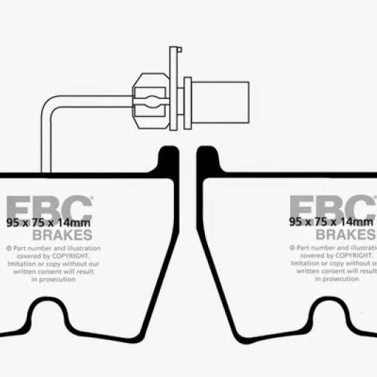 EBC 06-09 Audi RS4 4.2 (Cast Iron Rotors) Redstuff Front Brake Pads-tuningsupply.com