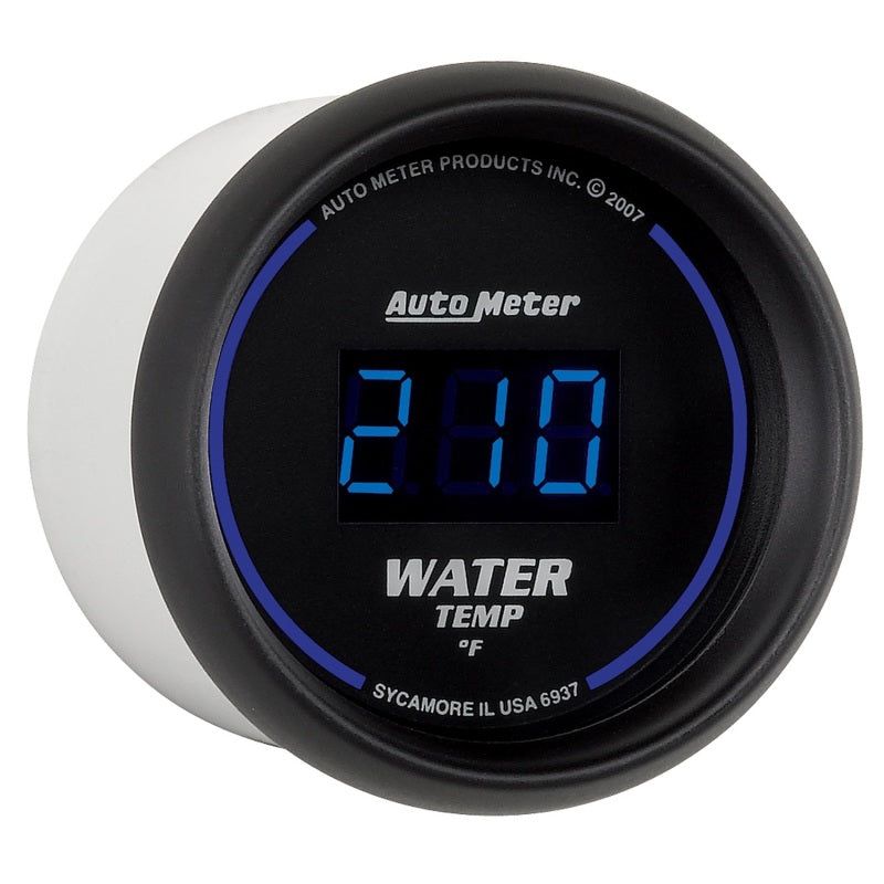 Autometer Cobalt Digital 52.4mm Black 0-300 deg F Water Temperature Gauge-tuningsupply.com