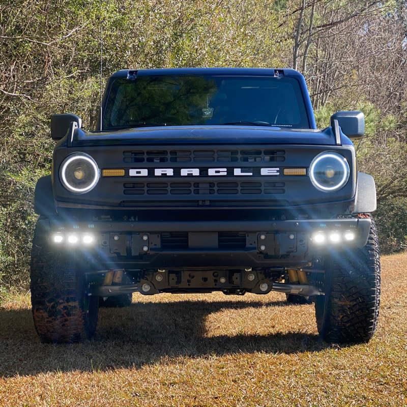 ORACLE Lighting 21-22 Ford Bronco Triple LED Fog Light Kit for Steel Bumper - White SEE WARRANTY-tuningsupply.com