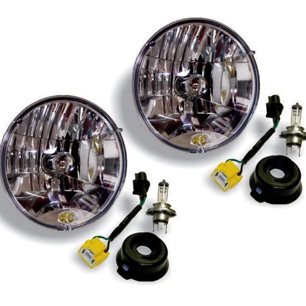 KC HiLiTES 07-18 Jeep JK H4 Headlight Conversion Kit - DOT Apprv./Incl. H13 to H4 Connectors (Pair)-tuningsupply.com