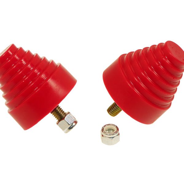 Prothane Universal Bump Stop 2-1/4X2-1/4 Cone w/Stp - Red-tuningsupply.com