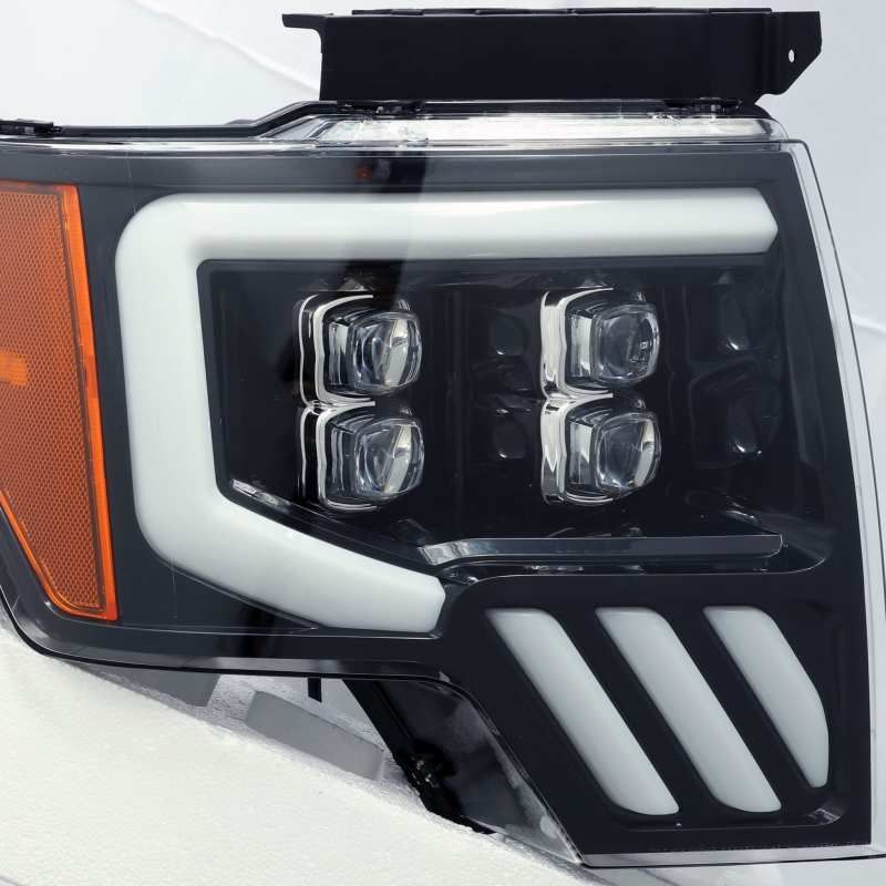 AlphaRex 09-14 Ford F-150 NOVA LED Proj Headlights Plank Style Gloss Black w/Activ Light/Seq Signal-tuningsupply.com