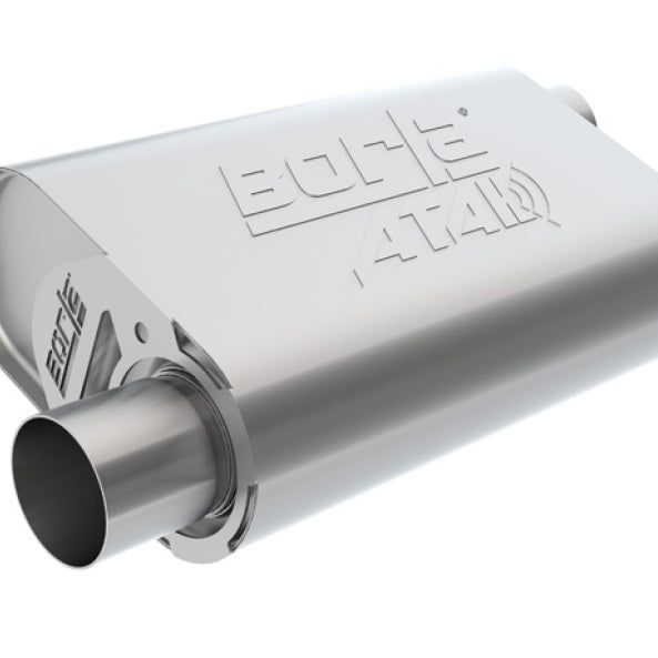 Borla CrateMuffler LS3 ATAK 2.5in Offset/Offset 14inx4.35inx9in Muffler-tuningsupply.com