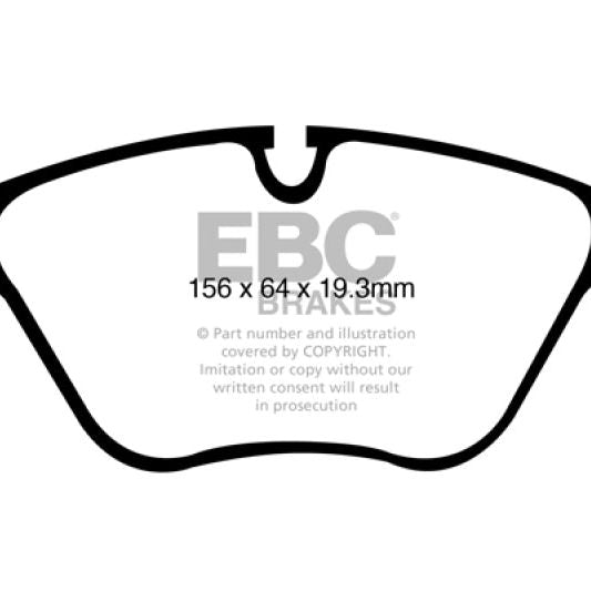 EBC 10-14 BMW X5 4.4 Twin Turbo (50) Yellowstuff Front Brake Pads-tuningsupply.com