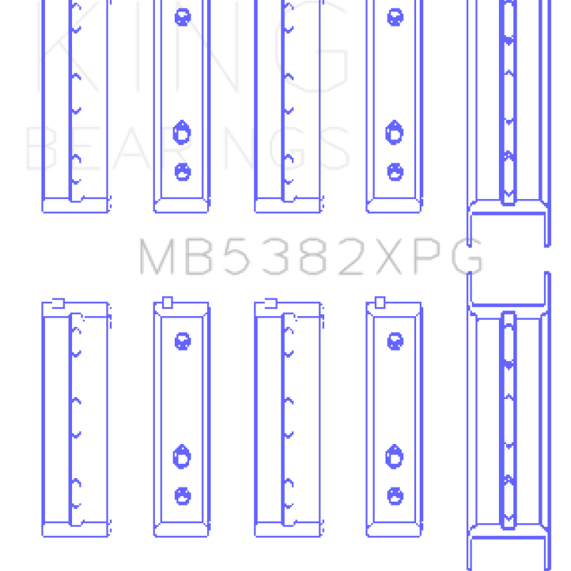 King Subaru EJ20/EJ22/EJ25 (For Thrust in #5 Position) 0.25 Oversized Tri-Metal Perf Main Bearing Se-tuningsupply.com