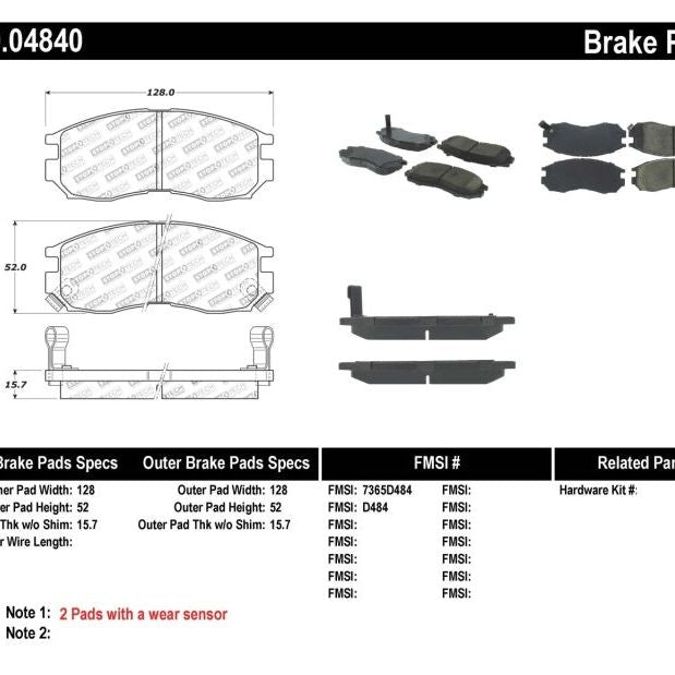 StopTech Performance 4/89-99 Mitsubishi Eclipse GST Front Brake Pads-Brake Pads - Performance-Stoptech-STO309.04840-SMINKpower Performance Parts