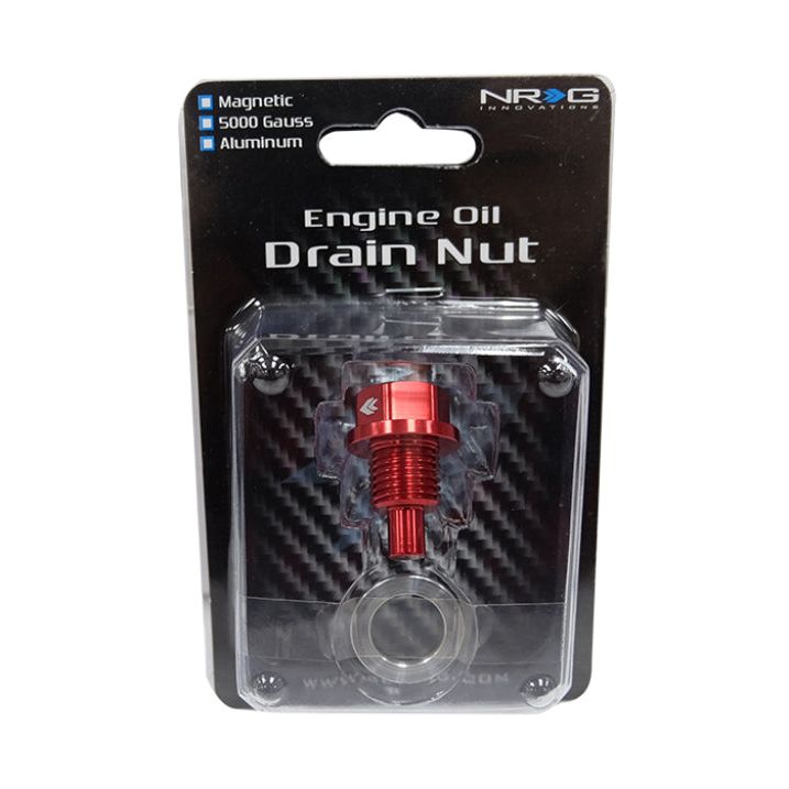 NRG Magnetic Oil Drain Plug M14X1.5 Acura/Honda/Mazda/Mitsubishi - Red-Drain Plugs-NRG-NRGNOP-100RD-SMINKpower Performance Parts