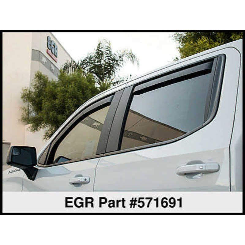 EGR 2019 Chevy 1500 Crew Cab In-Channel Window Visors - Dark Smoke-tuningsupply.com