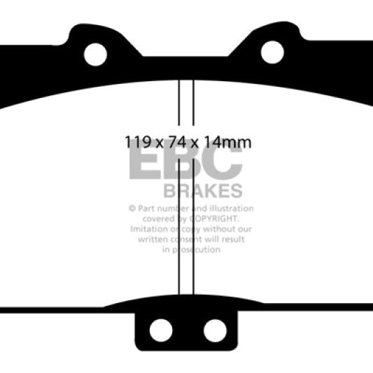 EBC 91-93 Dodge Stealth 3.0 4WD Redstuff Front Brake Pads-tuningsupply.com