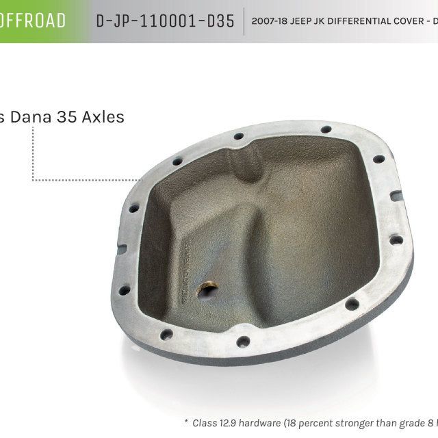 DV8 Offroad HD Dana 35 Diff Cover Cast Iron Gray Powdercoat-tuningsupply.com