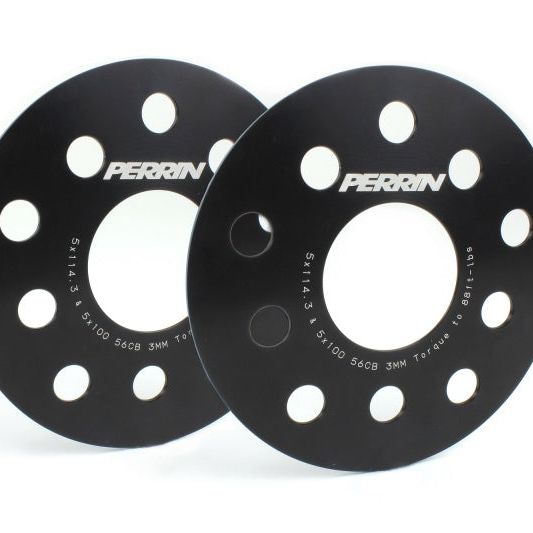 Perrin Subaru 5x114.3/5x100 3mm Slip-On Wheel Spacers - w/ 56mm Hubs (No Studs) - SMINKpower Performance Parts PERPSP-WHL-103BK Perrin Performance