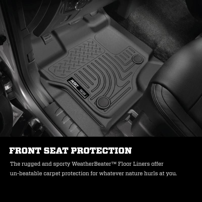 Husky Liners 21-23 Ford F-150 CC SC / 2017 Ford SD CC WeatherBeater Rear Floor Liners - Black-tuningsupply.com