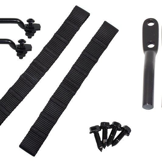 Kentrol Jeep Wrangler TJ Polished Stainless Door Strap Kit Black Powdercoat Stainless Steel-tuningsupply.com