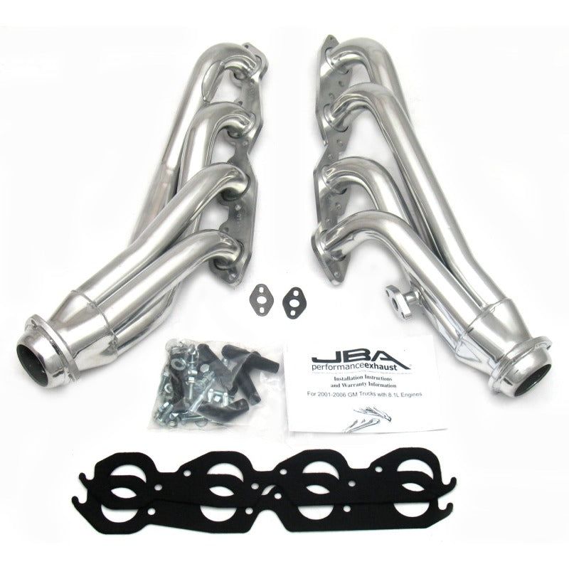 JBA 01-03 Gm Truck 8.1L BBC w/o EGR/A.I.R. 1-3/4in Primary Silver Ctd Cat4Ward Header-tuningsupply.com