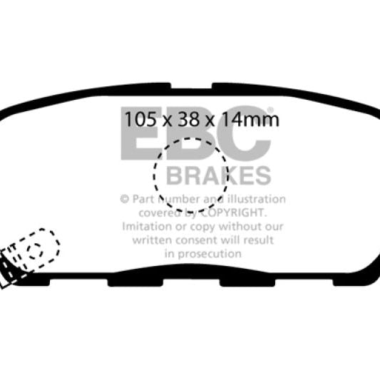 EBC 08-13 Infiniti EX35 3.5 Greenstuff Rear Brake Pads-tuningsupply.com