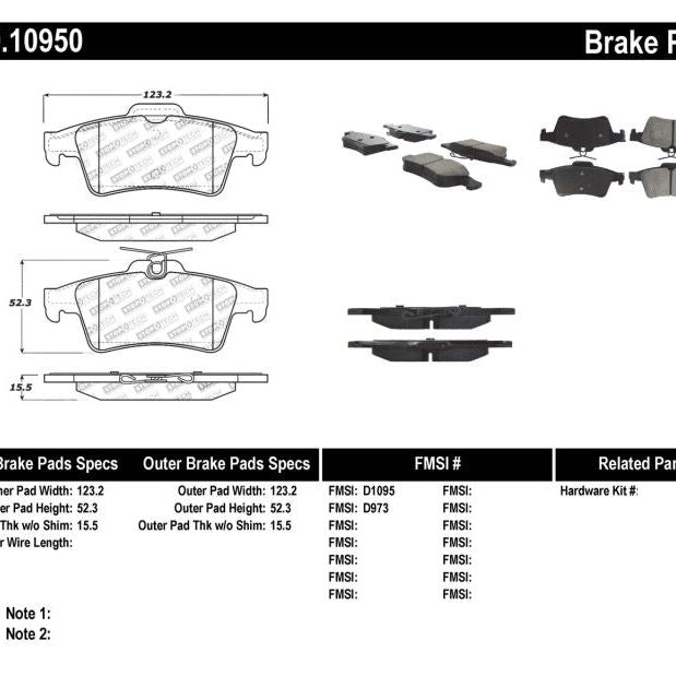 StopTech Performance 07-09 Mazdaspeed3 / 06-07 Mazdaspeed6 / 06-07 Mazda3 Rear Brake Pads-Brake Pads - Performance-Stoptech-STO309.10950-SMINKpower Performance Parts