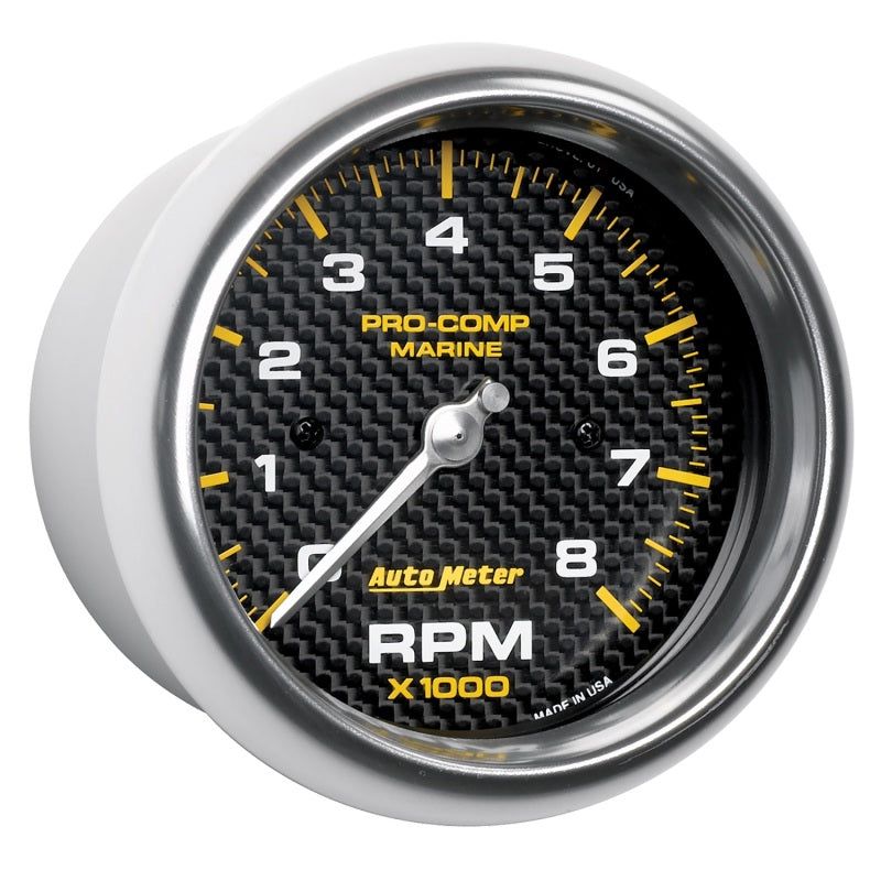 Autometer Marine Carbon Fiber 3-3/8in 8k RPM Tachometer-tuningsupply.com