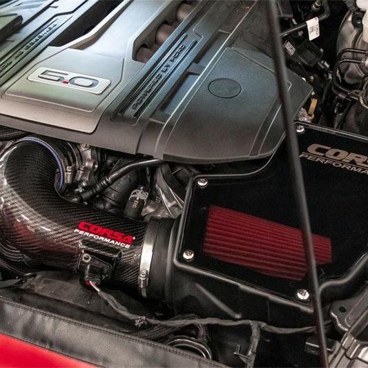 Corsa 2018-2023 Ford Mustang GT 5.0L V8 Carbon Fiber Air Intake w/ DryTech Filter-tuningsupply.com